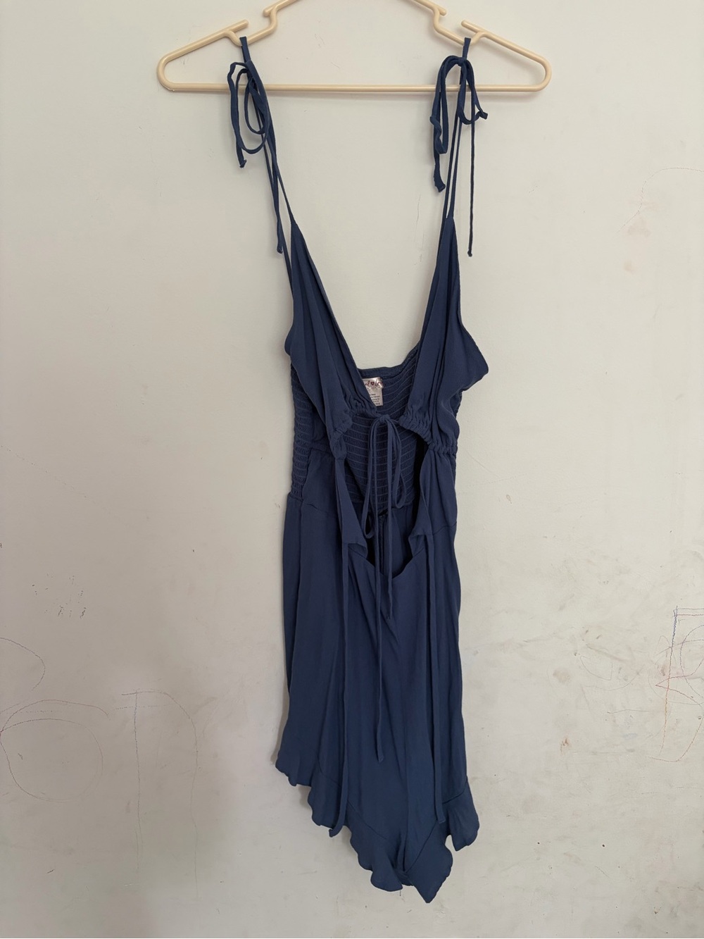 Navy Blue Tie-Strap Sundress